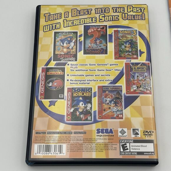 PS2: Sonic Mega Collection Plus (Sony PlayStation 2, 2004) Black Label Complete - Picture 8 of 9